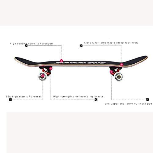  JIN Bilaterales Tilt Erwachsenes vierradriges Skateboard mannliches jugendlich weibliches Anfanger-kurzes Brett-Skateboard (Farbe : A)