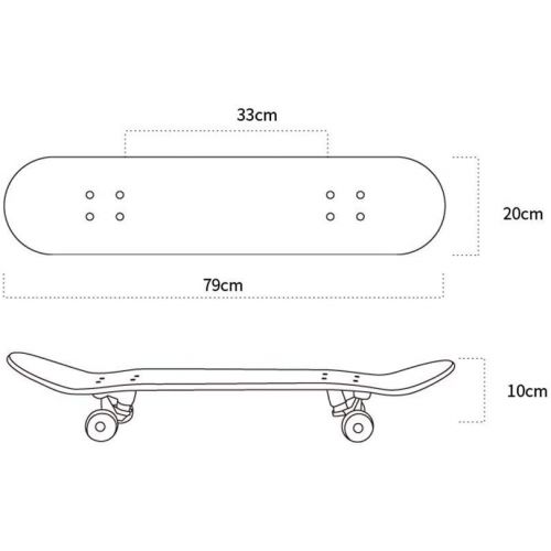  JIN Bilaterales Tilt Erwachsenes vierradriges Skateboard mannliches jugendlich weibliches Anfanger-kurzes Brett-Skateboard (Farbe : A)