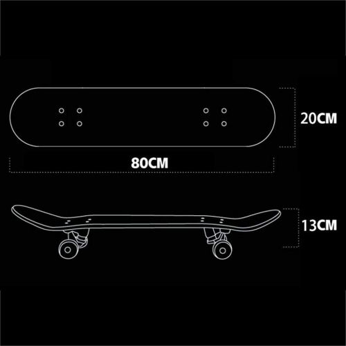  JIN Professionelles bilaterales Skateboard Kanada-Ahorn-Skateboard-Anfanger-Erwachsene Jungen und Madchen-Strasse Trave (Farbe : E)