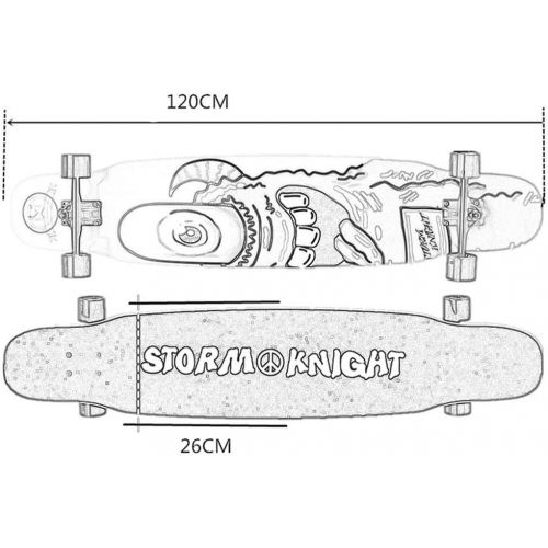  JIN Anfanger Erwachsene Jungen und Madchen Strasse Fahigkeiten Skateboard Allrad Skateboard Longboard Dance Board (Farbe : D)