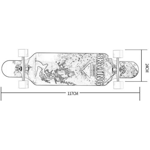  JIN Verbesserte Version des Dance Board Long Board Erwachsener Anfanger Professionelle Strasse Strassen Skateboard (Farbe : B)