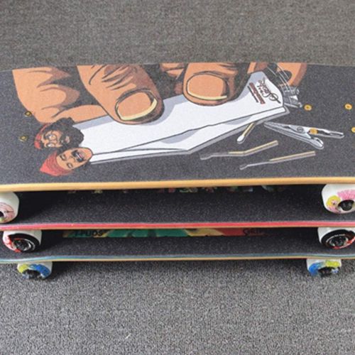  JIN Short Board Street Stunt Action Professionelles vierradiges, doppeltes, Oben liegendes Montage-Skateboard fuer Erwachsene (Farbe : E)