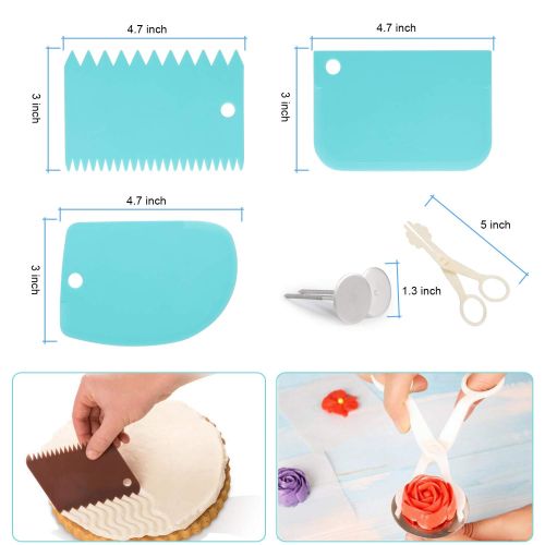  JINDILONG 118 pcs Cake Decorating Supplies Kit Cake Baking Tools Cupcake Icing Tools Pastry Tools Cake Spinner Stand Cake Turntable 55 Cake Decorating Stainless Steel Tips for Kid Teen Begin