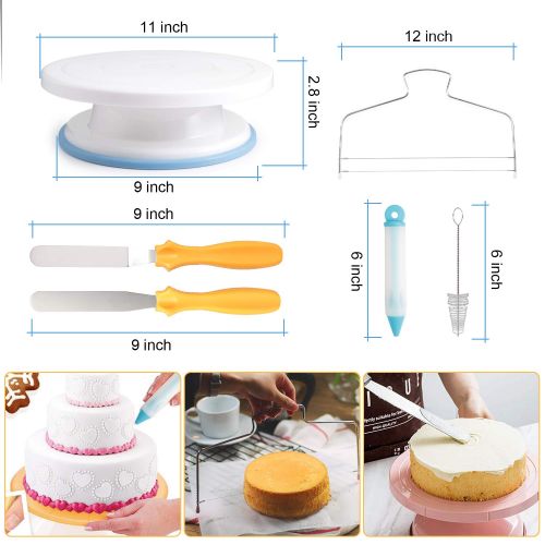  JINDILONG 118 pcs Cake Decorating Supplies Kit Cake Baking Tools Cupcake Icing Tools Pastry Tools Cake Spinner Stand Cake Turntable 55 Cake Decorating Stainless Steel Tips for Kid Teen Begin