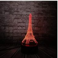 JINGB-3D night lamp JINGB Home Acrylic Night Light Romantic France Paris Eiffel Tower 3D USB Led Lamp RGB Mood Night Light Lover Sweet Girlfriend Gift Lighting Table Decoration