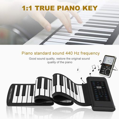  JINGRUI Jingrui 61-key Multi-function Hand Roll Piano, Electronic Keyboard with Microphone