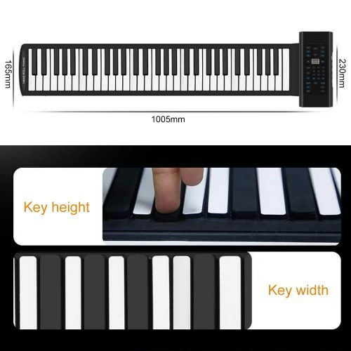  JINGRUI Jingrui 61-key Multi-function Hand Roll Piano, Electronic Keyboard with Microphone