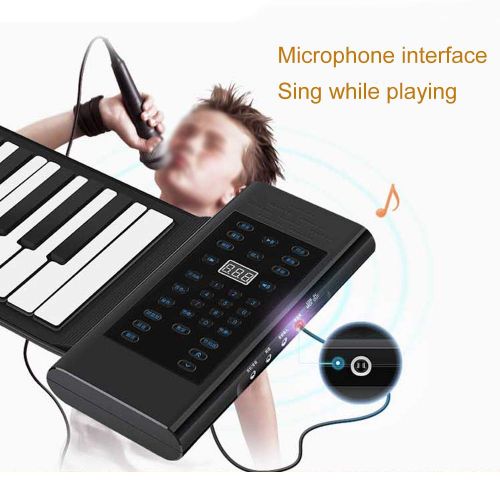  JINGRUI Jingrui 61-key Multi-function Hand Roll Piano, Electronic Keyboard with Microphone