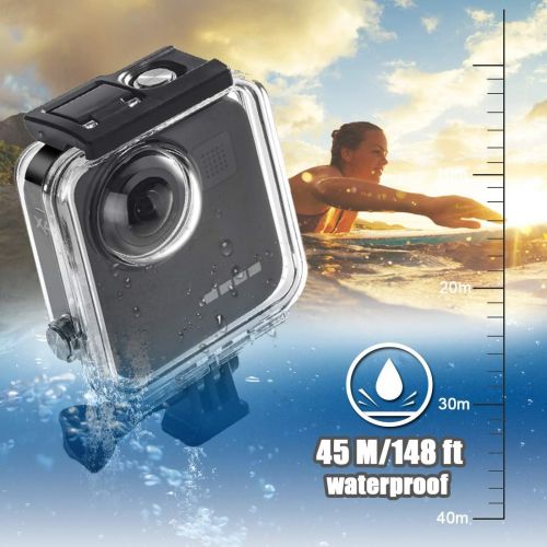  JINSERTA Waterproof Housing Case for GoPro Max, 45M/ 148FT Underwater Protective Diving Case Shell with Quick Release Mount Accessories for Go Pro Max Action Camere (Gopro Max housing)