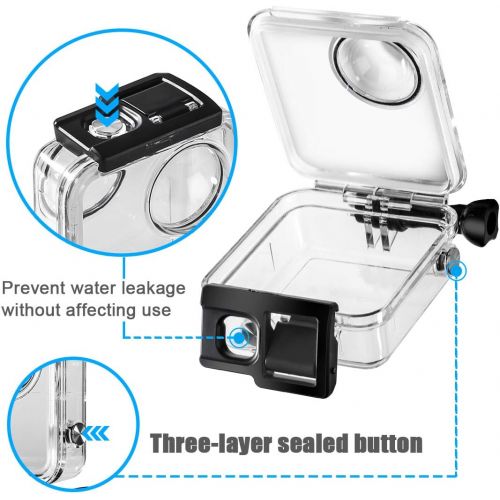  JINSERTA Waterproof Housing Case for GoPro Max, 45M/ 148FT Underwater Protective Diving Case Shell with Quick Release Mount Accessories for Go Pro Max Action Camere (Gopro Max housing)