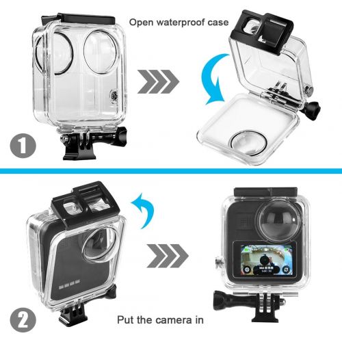  JINSERTA Waterproof Housing Case for GoPro Max, 45M/ 148FT Underwater Protective Diving Case Shell with Quick Release Mount Accessories for Go Pro Max Action Camere (Gopro Max housing)