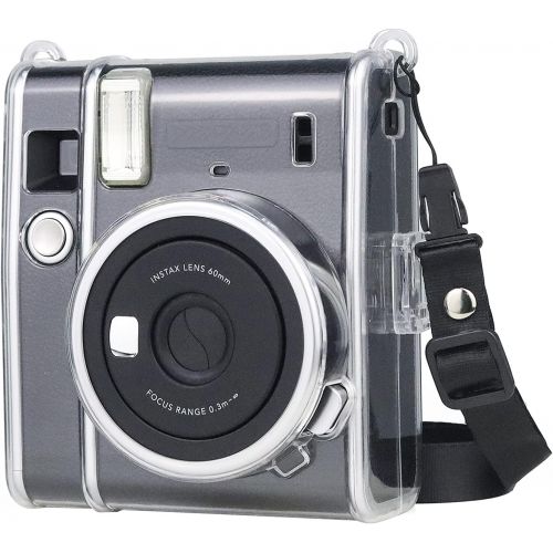  JINSERTA Protective Clear Case for Fujifilm Instax Mini 40, Crystal Hard PP Cover with Removable Shoulder Strap for Fujifilm Instax Mini 40 Instant Camera