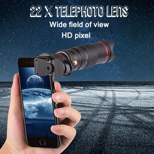  JINSERTA Phone Camera Lens 22x Phone Camera Telephoto Lens, Double Regulation Phone Lens Attchment with Tripod for Smart Phone