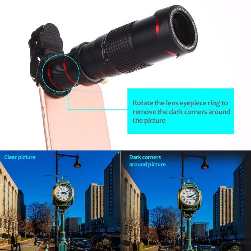  JINSERTA Phone Camera Lens 22x Phone Camera Telephoto Lens, Double Regulation Phone Lens Attchment with Tripod for Smart Phone