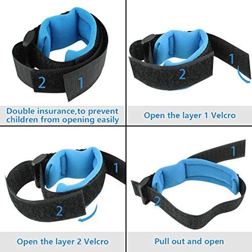  [아마존베스트]JINSEY Baby Child Anti Lost Wrist Link Safety Harness Strap Rope Leash Walking Hand Belt Band Wristband for Toddlers, Kids (2.5m Blue)