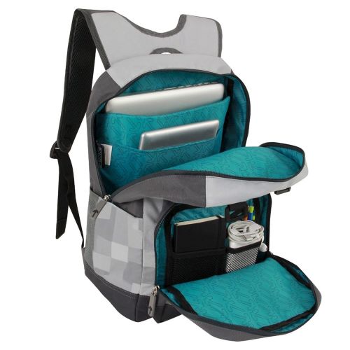  JINX Minecraft Miner Kids Backpack (Grey, 18) for School, Camping & Fun