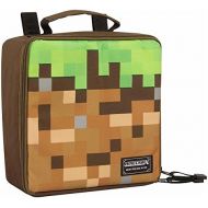 [아마존베스트]JINX Minecraft Dirt Block Insulated Kids School Lunch Box, Green/Brown, 8.5 x 8.5 x 4