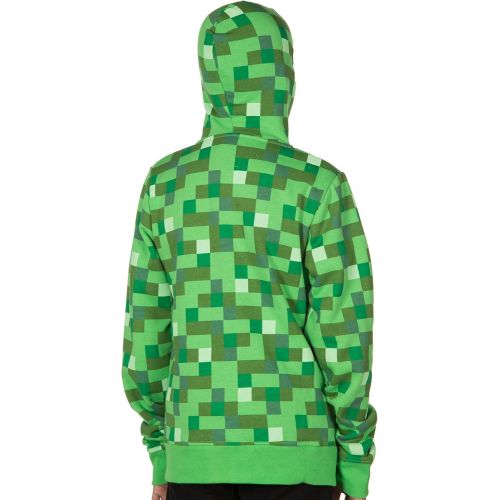  할로윈 용품JINX Minecraft Big Boys Creeper Zip-Up Costume Hoodie, with Mask