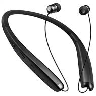 JIPINRUI Bluetooth Headphones Retractable Bluetooth Neckband Foldable, Retractable Earbuds, Sport IPX4 Anti-Sweat with Mic Noise Reduction HD Stereo Headset(Black)