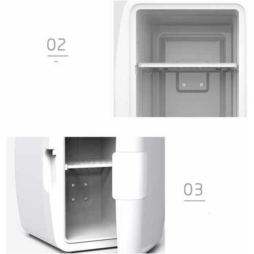  JISHUQICHEFUWU 6L Auto Kuehlschrank/Kuehlung Mini Mini Kuehlschrank/Schlafsaal Mini Kuehlschrank/Kosmetik Kuehlung/Haushalt Mini Kuehlschrank, weiss-6L