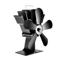 JIU SI Wood Stove Fan The 5 Blade Fan is Suitable for Gas Stove, Wood Stove, Aluminum Wood Burning Fireplace Fan Powered by Heat Eco Friendly
