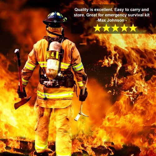  JJ CARE [All in ONE] Fire Blanket Fire Suppression Blanket with Fire Protective Gloves -Suitable for Camping, Grilling, Kitchen Safety, Car and Fireplace Retardant Blanket for Emer