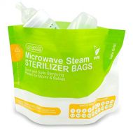 JJ CARE [Pack of 20] Microwave Steam Sterilizer Bags - 400 Uses - Reusable Baby Bottle Sterilizer Bags - Steam Bags for Breast Pump - Microwave Sterilizing Bags (4 Boxes/ 5 Bags per Box)