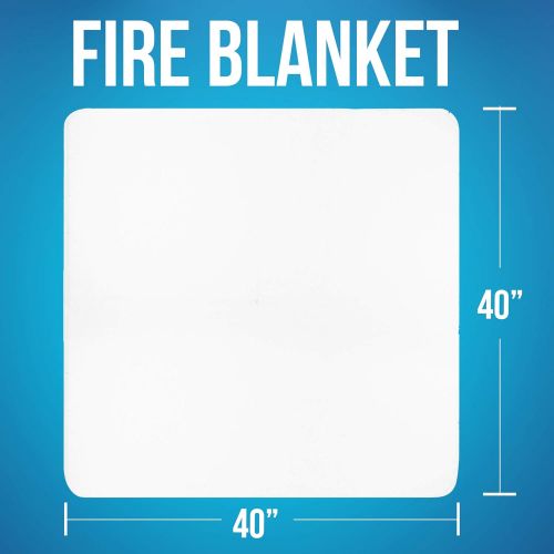  [아마존베스트]JJ CARE Fire Blanket Fire Suppression Blanket, 40x40 +7 Hooks & 7 Gloves, Fire Blanket Kitchen, Fire Emergency Blanket, Fire Retardant Blankets, Fiberglass, Fire Safety Blanket for