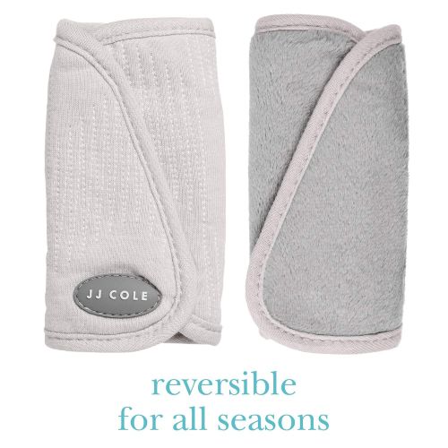  JJ Cole - Reversible Strap Covers, Seat Belt Cushion to Support Infants and Toddlers in the Car Seat or Stroller, Grey Herringbone, Birth and Up