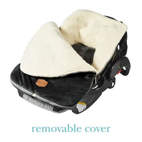  [아마존베스트]JJ Cole - Original Bundleme, Canopy Style Bunting Bag to Protect Baby from Cold and Winter Weather in Car Seats and Strollers, Blackout, Infant