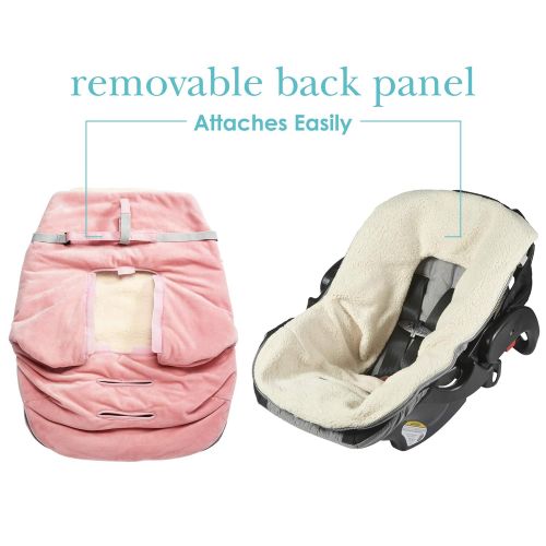  [아마존베스트]JJ Cole - Original Bundleme, Canopy Style Bunting Bag to Protect Baby from Cold and Winter Weather in Car Seats and Strollers (Blush Pink, Infant)