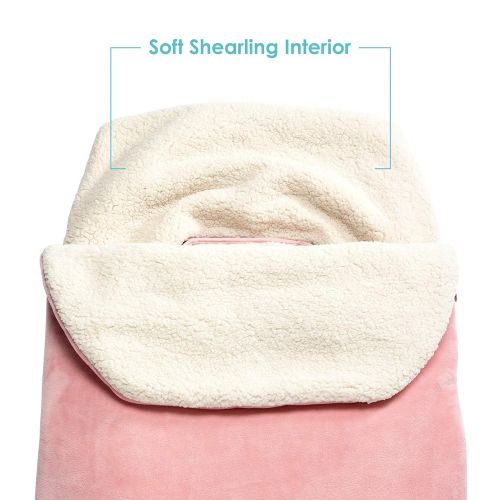  [아마존베스트]JJ Cole - Original Bundleme, Canopy Style Bunting Bag to Protect Baby from Cold and Winter Weather in Car Seats and Strollers (Blush Pink, Infant)