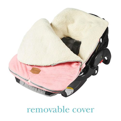  [아마존베스트]JJ Cole - Original Bundleme, Canopy Style Bunting Bag to Protect Baby from Cold and Winter Weather in Car Seats and Strollers (Blush Pink, Infant)