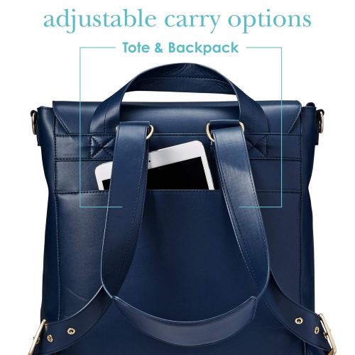  [아마존베스트]JJ Cole - Brookmont Diaper Bag, Gender Neutral Large Capacity Backpack and Tote for Baby Supplies with Stroller Clips and Changing Pad, Oxford Navy