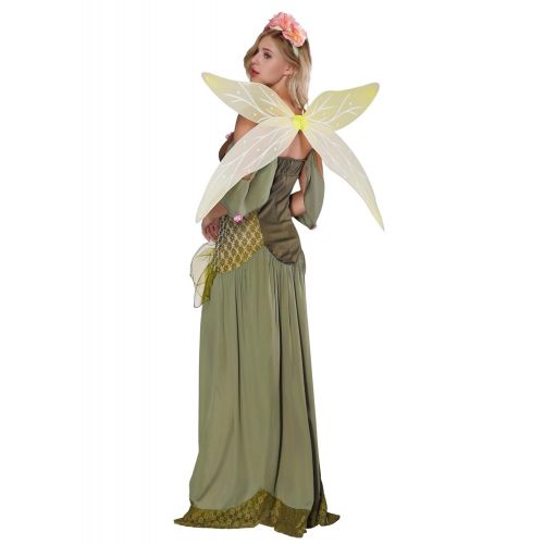  JJ-GOGO Fairy Costume Women - Forest Princess Costume Adult Halloween Fairy Tale Godmother Costumes