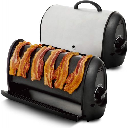  [아마존베스트]J-Jati Bacon cooker Maker Crispy Bacon Grill Non-Stick Crispy Bacon Home Bacon Maker Breakfast Crispy Bacon 6 strips bacon maker Black Removable Drip tray Bacon Cooker