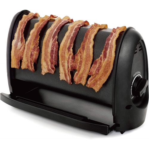  [아마존베스트]J-Jati Bacon cooker Maker Crispy Bacon Grill Non-Stick Crispy Bacon Home Bacon Maker Breakfast Crispy Bacon 6 strips bacon maker Black Removable Drip tray Bacon Cooker