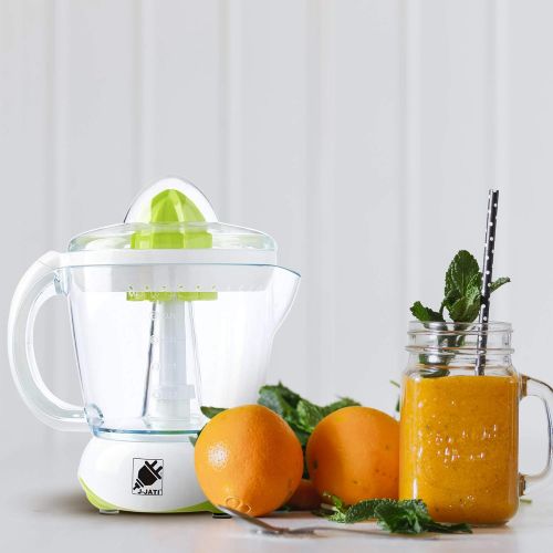  [아마존베스트]J-Jati Citrus Juicer Extractor: Compact Juicer for Healthy Juice, Oranges, Lemons, Limes, Grapefruit & other Citrus Fruit with Easy Pour Spout + 32 oz Pitcher White