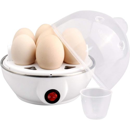  [아마존베스트]J-Jati Egg Boiler, Electric Egg Boiler, soft, medium, or Hard Boiled Eggs, Measuring Cup Included, Steamer Boiler 7 Hard Egg Capacity, Automatic Shut Off, White