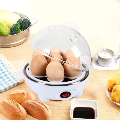  [아마존베스트]J-Jati Egg Boiler, Electric Egg Boiler, soft, medium, or Hard Boiled Eggs, Measuring Cup Included, Steamer Boiler 7 Hard Egg Capacity, Automatic Shut Off, White