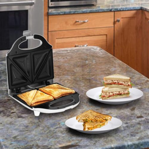  [아마존베스트]J-Jati Sandwich Maker, Panini Press + Electric Sandwich Maker Toasting, Grilling, Waffles, Omelettes, Breakfast, Lunch, dinner, Sandwich Toaster, white