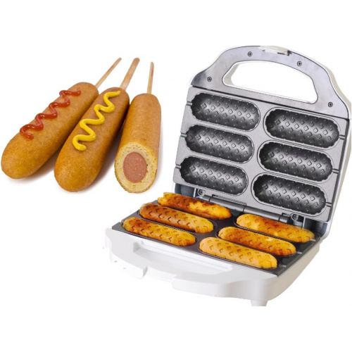  J-JATI Waffel Corn Dog Maker Hot Dog Presser Maker Waffel Stick Maker Hot Dog Maker Corn Dog Machine hot Dog and Corn Dog Maker Mix Any Type of Batch SW230-W6