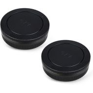 JJC 2-Pack Body Cap and Rear Lens Cap Cover Kit for Canon EOS M50 M50 Mark II M5 M6 M6 Mark II M200 M100 M10 M3 M2 M and More Canon EF-M Mount Mirrorless Camera and Lens