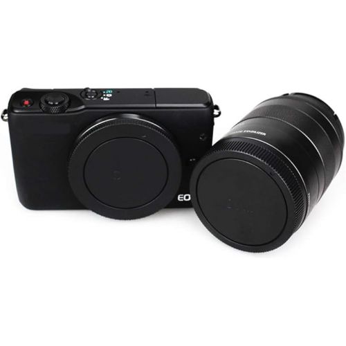  JJC 2-Pack Body Cap and Rear Lens Cap Cover Kit for Canon EOS M50 M50 Mark II M5 M6 M6 Mark II M200 M100 M10 M3 M2 M and More Canon EF-M Mount Mirrorless Camera and Lens