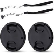 JJC 2-Pack 52mm Front Lens Cap Cover with Elastic Cap Keeper for Nikon D3000 D3100 D3200 D3300 D5000 D5100 D5200 D5300 D5500 with AF-S 18-55mm Kit Lens and Other Lenses with 52mm Filter Thread