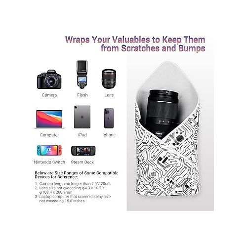  [50 * 50cm] Camera Wrap Protective with Pouch, Camera Lens Wrap Protective, Anti Scratch Wrap Magic Self-Adhesive,Flexible Wrapper Equipment Wrap Travel Accessories for DSLR Mirrorless Laptop and More