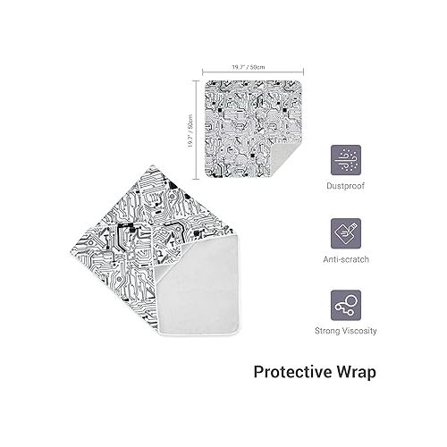  [50 * 50cm] Camera Wrap Protective with Pouch, Camera Lens Wrap Protective, Anti Scratch Wrap Magic Self-Adhesive,Flexible Wrapper Equipment Wrap Travel Accessories for DSLR Mirrorless Laptop and More