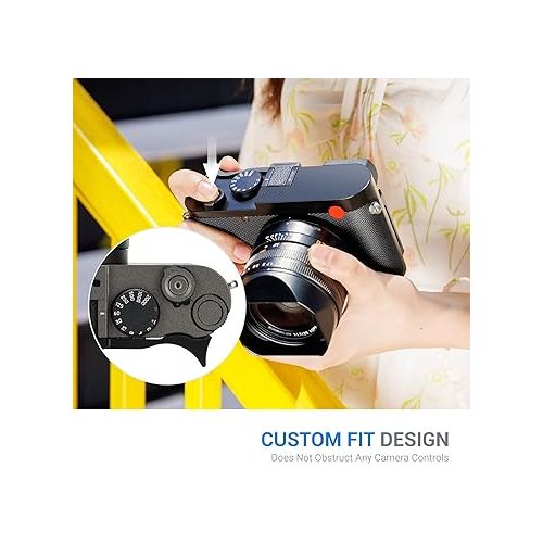  JJC Deluxe Metal Thumb Up Grip for Leica Q3 Camera, Hot Shoe Thumb Rest Support Grip for Stable and Safe Hand Hold, with Anti-Scratch Silicone Pad, Not Affect The Use of Camera Buttons