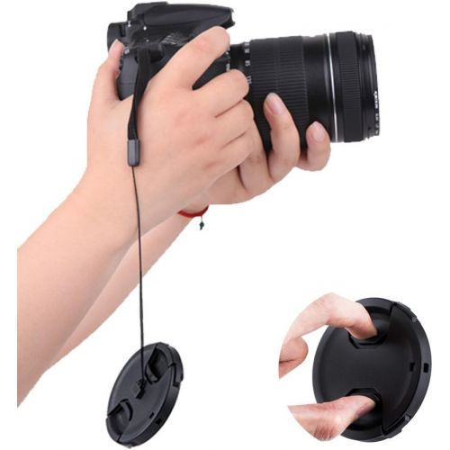  49mm Center Snap-on Lens Cap JJC Camera Front Lens Cover for Canon Nikon Fujifilm Sony Olympus Panasonic any Lens with 49mm Filter Thread Springs Replaces Original Cap with Free Le