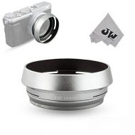 JJC Metal Lens Hood Shade Protector with 49mm Filter Adapter Ring for Fujifilm Fuji X100V X100F X100T X100S X100 X70 Replaces Fujifilm LH-X100 Lens Hood & AR-X100 Filter Adapter Ri